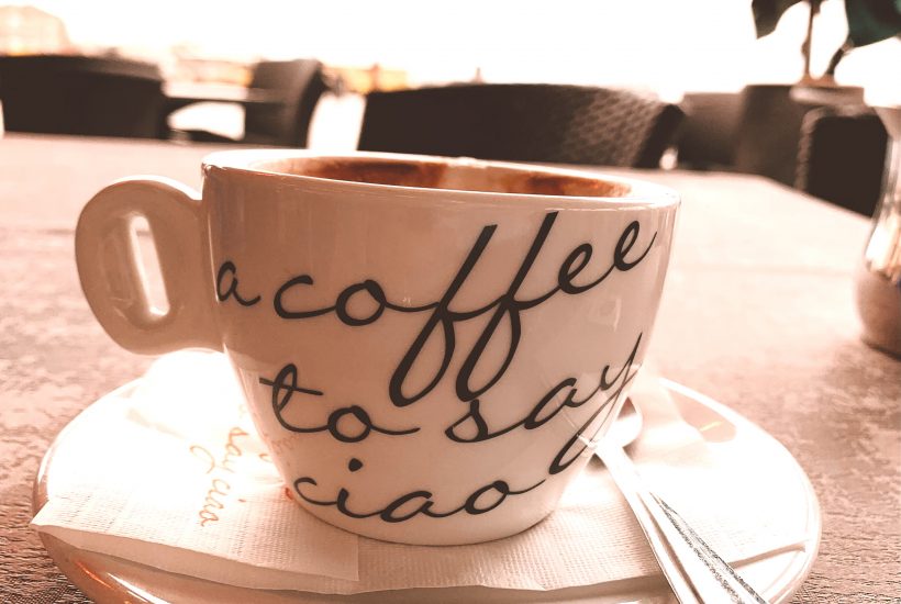 small coffee cup at cafe